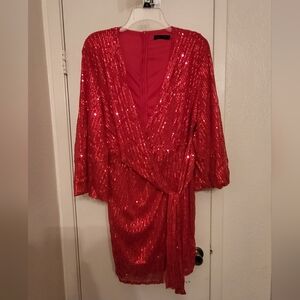 Stylish Red Sequin Dress